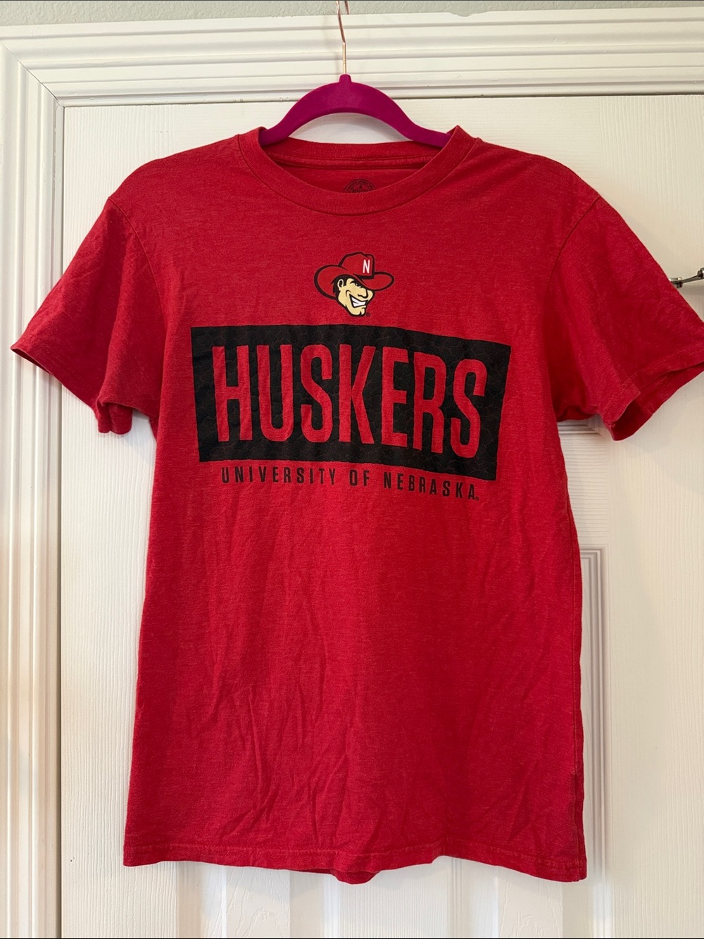 Rivalry Threads Red Huskers Graphic Tee with Black Logo